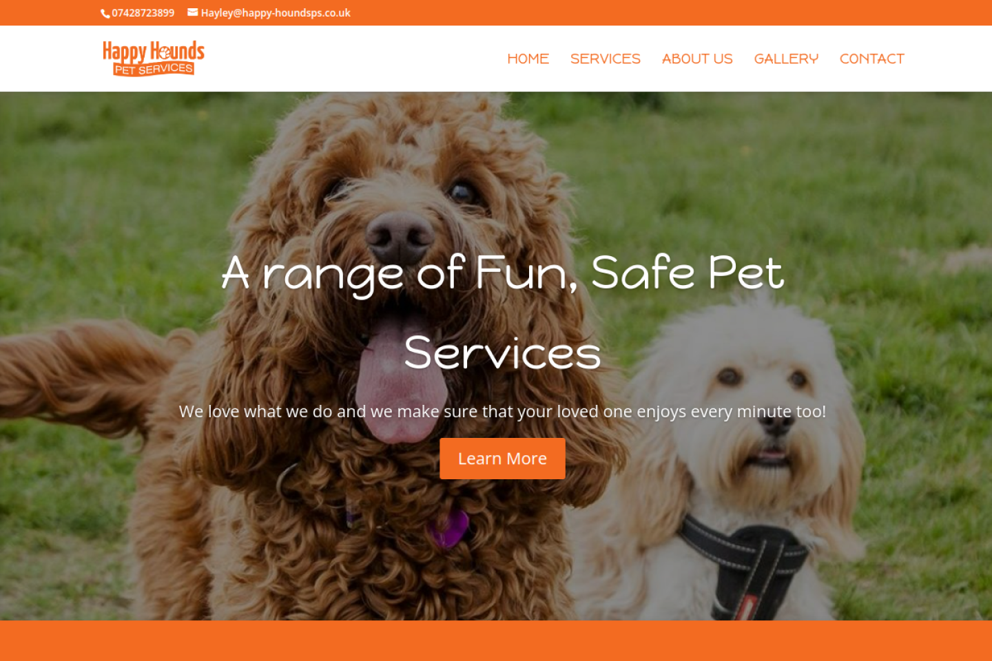 Happy Hounds Pet Services website